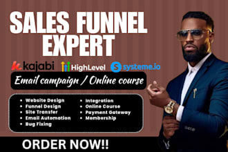 be your sales funnel and online course expert in kajabi  gohighlevel systeme io