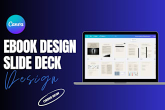 design canva PDF ebooks, workbooks, company presentation slides, canva redesign