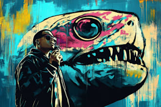 create unique street art graffiti artwork based in your pic