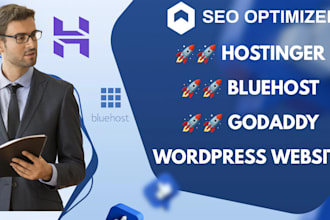 design redesign hostinger website bluehost godaddy fast SEO wordpress website