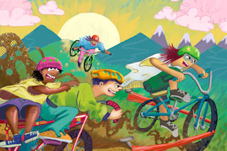 do colorful and unique children book illustration