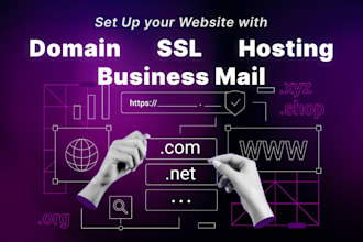 set up your website with domain, hosting, SSL, business mail
