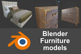 create blender 3d furniture models