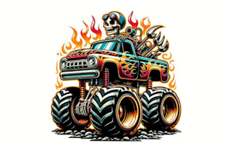 do amazing skeleton, skull wild track mascot logo with free vector file