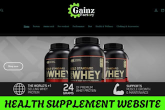 design private label health supplement shopify store health supplement website