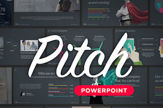 create a professional marketing, sales, or film pitch deck with content writing