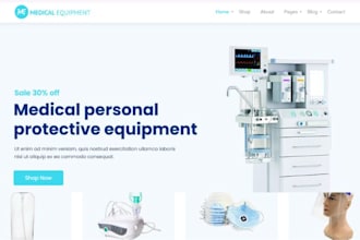 design medical equipment shopify pharmacy store medical supplies website store