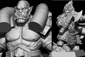 sculpt 3d miniature,3dmodel,3d warhammer,statue, tabletop,figurine for 3d print