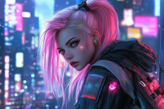 design stunning sci fi, cyberpunk, portrait art