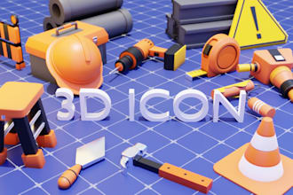 create custom 3d icons and illustrations for websites, apps