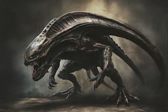 do sci fi horror and fantasy scene concept art illustrations