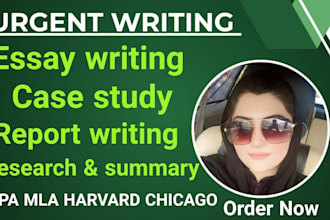 write urgent essay writing, case study, report, research and summary