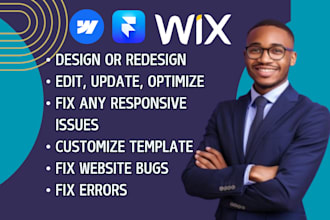 help redesign, edit, optimize, fix webflow framer wix responsive website issues