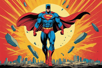 design an amazing superhero pop art