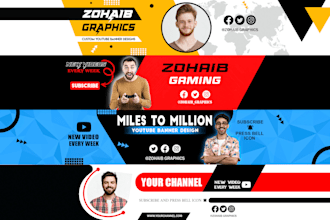 design an attractive social media youtube, facebook banner