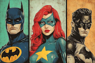 design an amazing superhero pop art