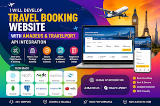 develop travel booking website with amadeus and travelport API integration