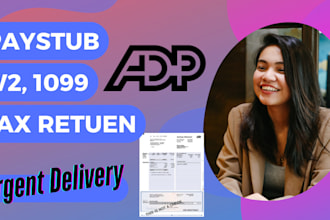 do paystub, check stub, stubs, w2, 1099 delivery in 1 hour