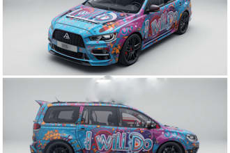 make a racing sport car wrap design