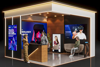 design and render 3d trade booth design