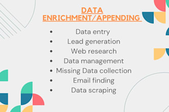 do data enrichment, appending, crawling, missing data collection