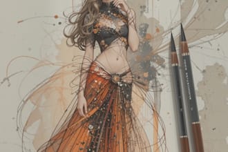design and illustrate fashion or costume for your needs