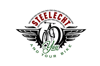 design hand drawn bike, cycle, moto vlog, outdoor logo