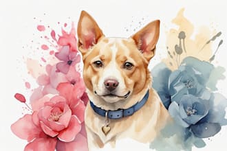make oil painting custom digital pet watercolor portrait