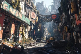 do futuristic cyberpunk city and sci fi concept art