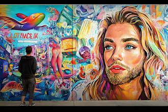create graffiti street art pop art of any picture
