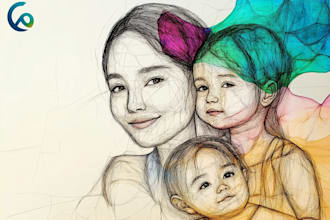 make scribble art, abstract line portrait