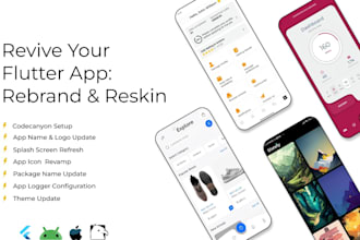 rebrand, reskin or redesign flutter app and codecanyon setup for android and ios