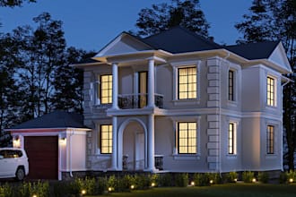 remodel 3d luxury house, rooftop design cgi exterior, realistic render, 3dsmax