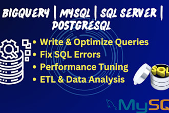assist you with bigquery, mysql, sql server, and postgresql tasks and queries