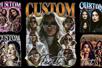 design a unique vintage style bootleg rap tee for you
