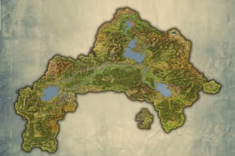 draw fantasy map 3d isometric map illustration fantasy city map cartography