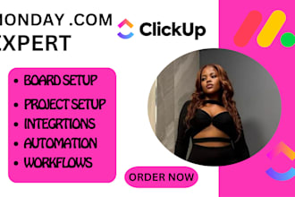 set up clickup workflow monday com and project management expert