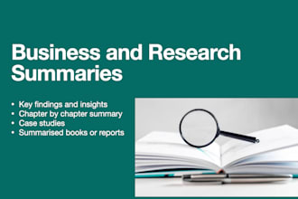 write a research or business book summary, extract or synopsis