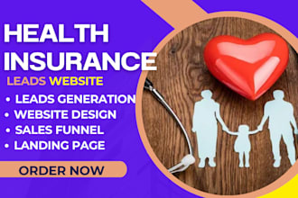 design responsive health insurance website, generate health insurance leads