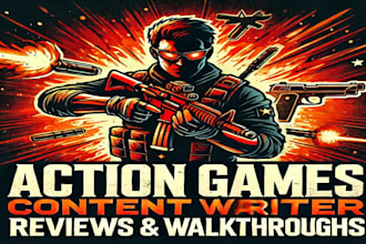 write gaming articles, walkthroughs, tips and faqs