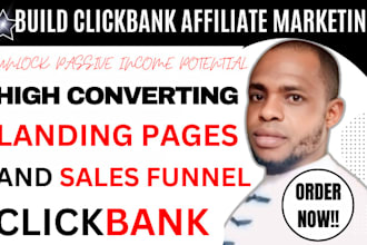 build high converting clickbank affiliate marketing sales funnel or landing page