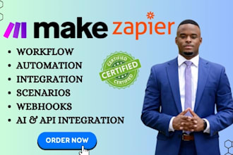 setup zapier or make com integrations for monday CRM zenmaid acuity calendly API