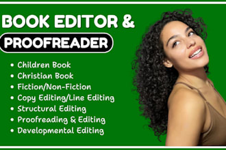 professionally developmental and copy edit your fiction, non fiction book, novel
