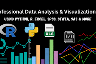 perform data analysis using python r excel spss stata SAS nvivo eviews minitab