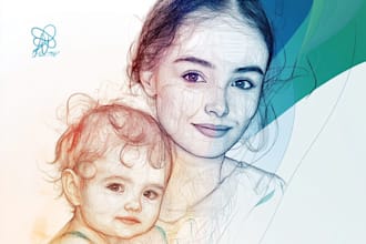 make scribble art, abstract line portrait for you