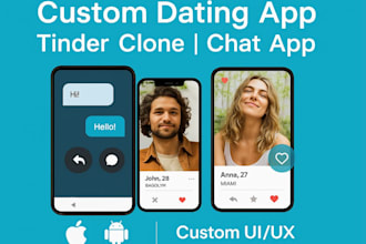 build custom dating app chat app social dating app like tinder hinge and bumble