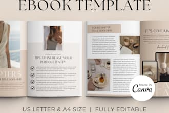 design editable canva ebook workbook pdf, lead magnet journal for amazon kdp
