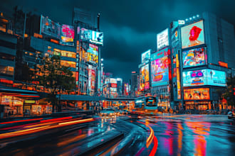 make futuristic cyberpunk city and sci fi concept art