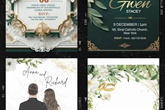 design invitation card for your birthday, wedding, etc