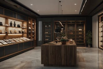 provide retail and home decor lifelike interior design and rendering